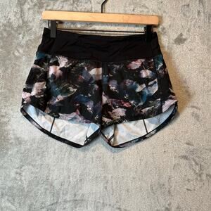 Lululemon Speed‎ Up Short Long *4" Medium Rise Glacier Camo Starlight Black Sz 4